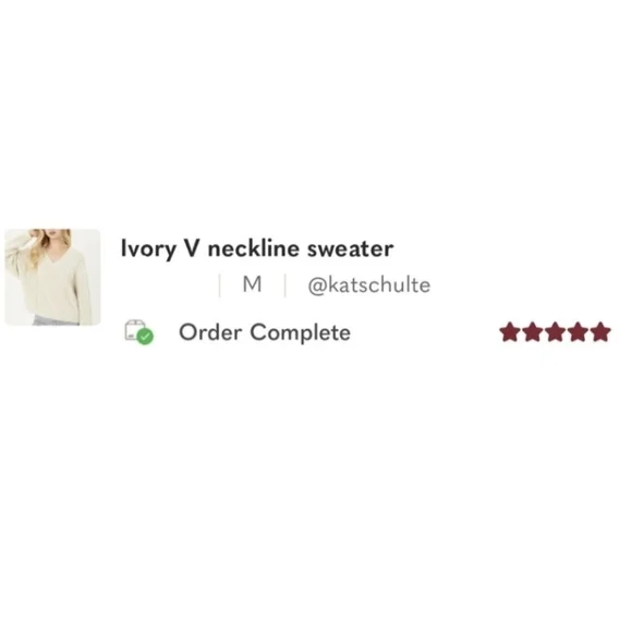 Ivory V neckline sweater - Picture 6 of 6